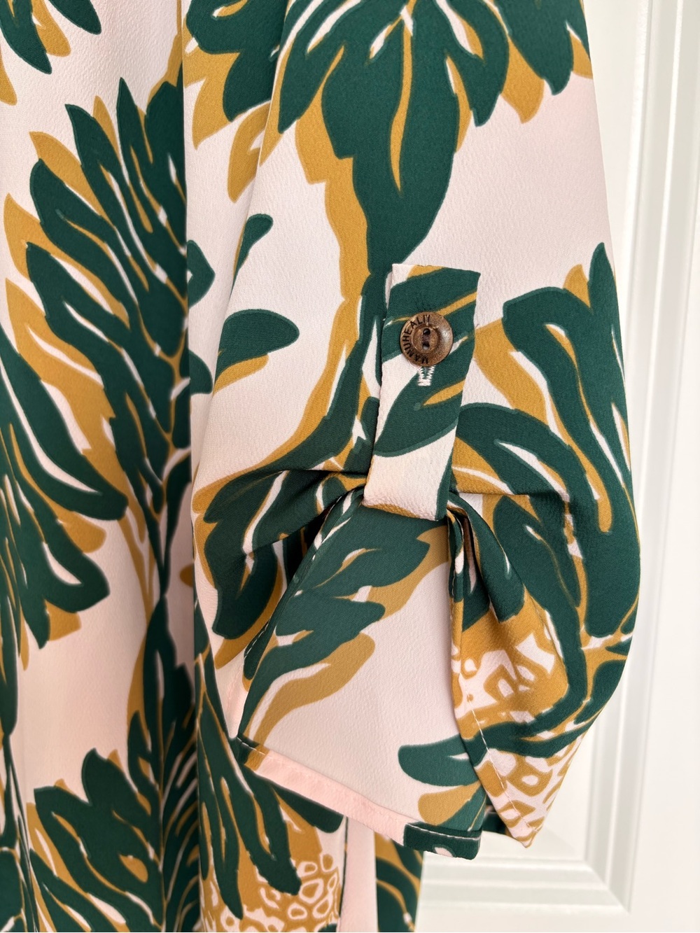 Manuhealiʻi Hawaii Tropical Maxi Dress Pockets Green XXL - Picture 4 of 6